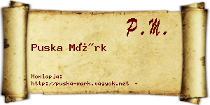 Puska Márk névjegykártya